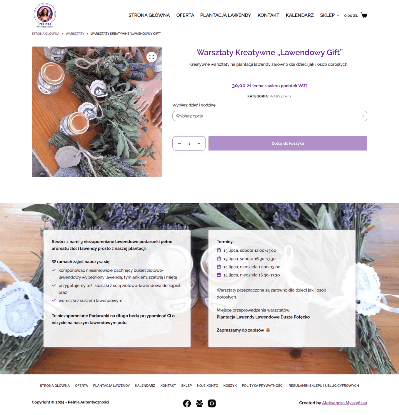 sprzedaż wejsciówek na warsztaty przez sklep na WooCommerce