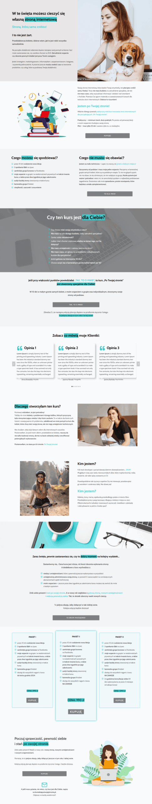 strona sprzedażowa kursu online