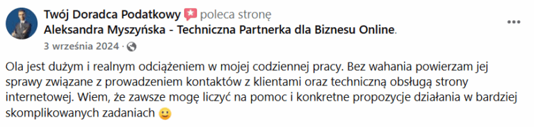 opinia o współpracy