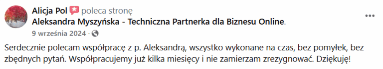 opinia o współpracy