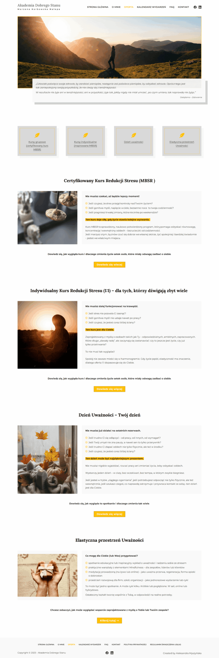 strona internetowa z ofertą