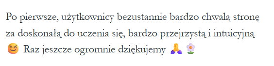 słowa zadowolonej Klientki