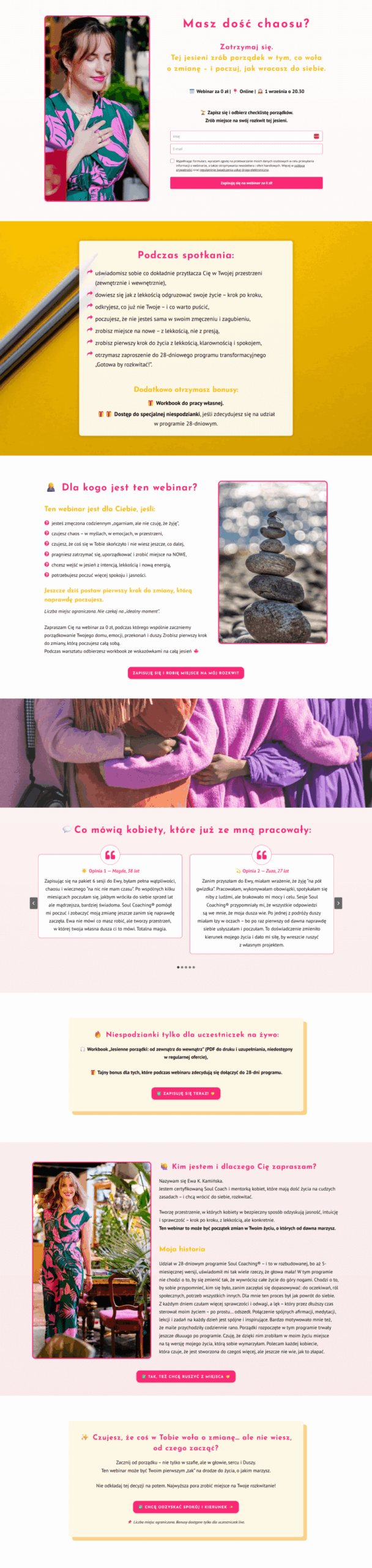 Strona zapisu na bezpłatny webinar