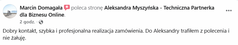 pozytywna opinia o współpracy