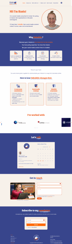 Strona wizytówka dla trenerki i konsultantki social media.