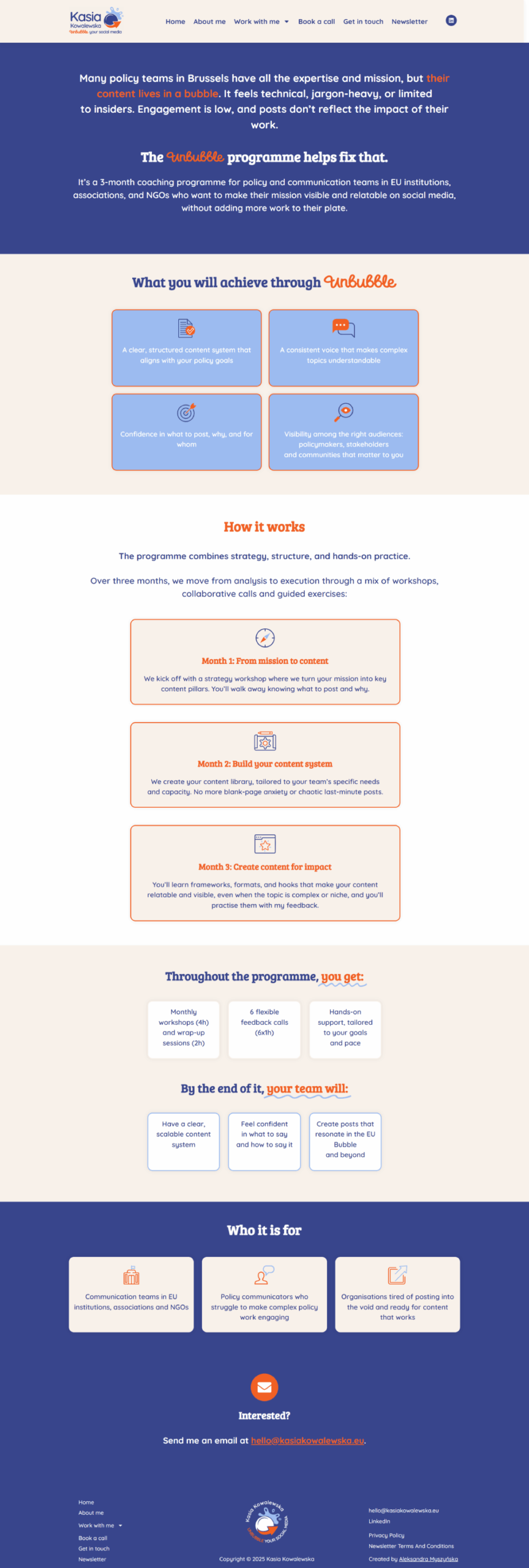 Strona z ofertą programu mentoringowego.