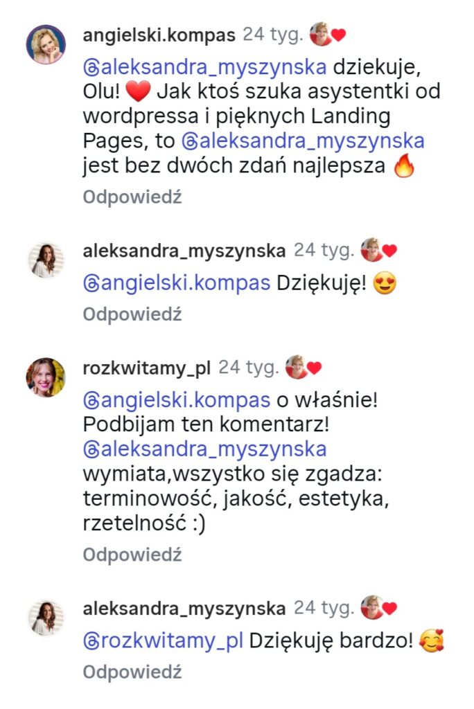 Aleksandra Myszyńska opinia o współpracy