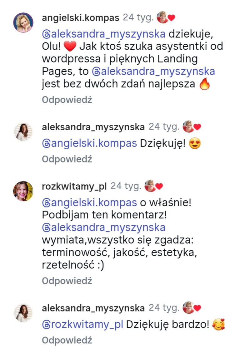 Aleksandra Myszyńska opinia o współpracy