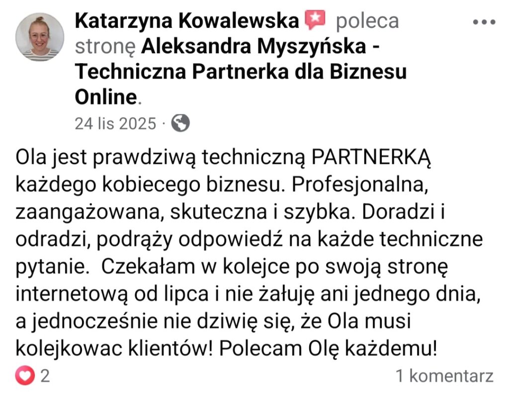 Aleksandra Myszyńska opinia o współpracy
