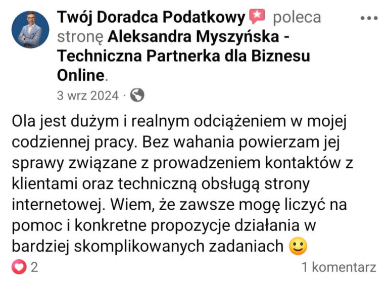 Aleksandra Myszyńska opinia o współpracy