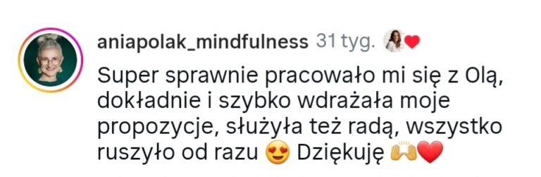 Aleksandra Myszyńska opinia o współpracy