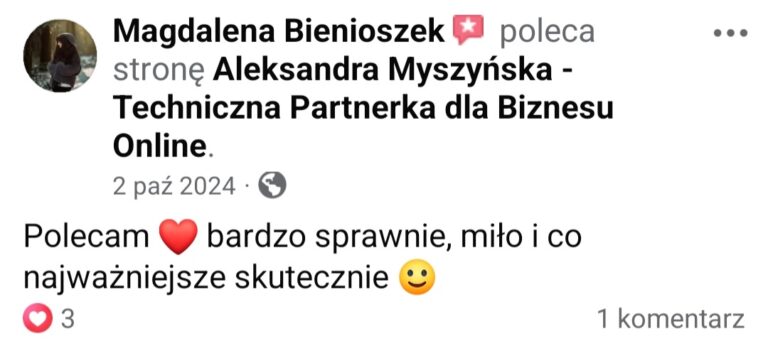 Aleksandra Myszyńska opinia o współpracy