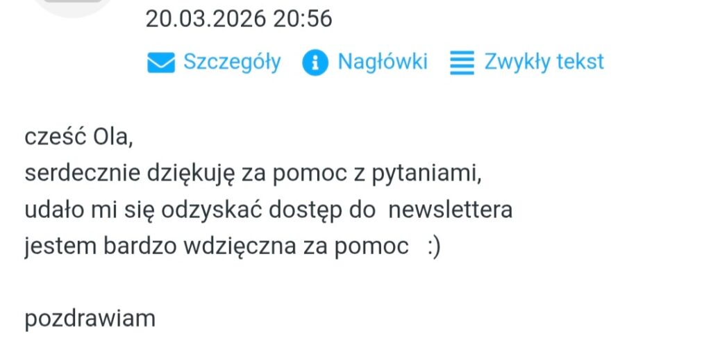 Odzyskane konto w MailerLite