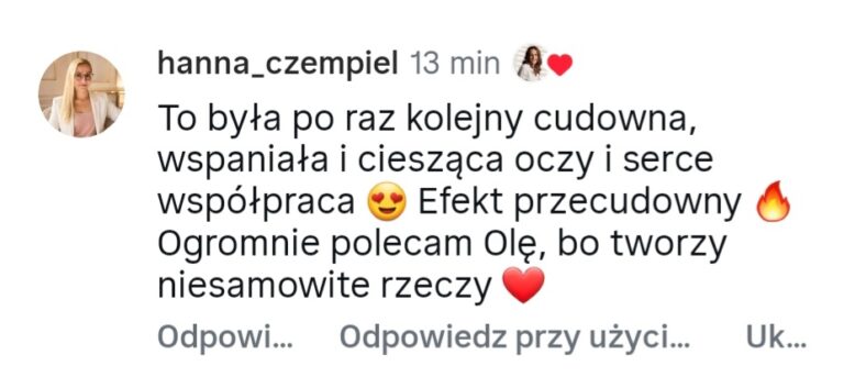 słowa zadowolonej Klientki