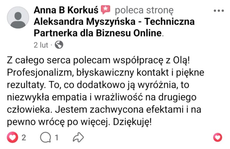 Aleksandra Myszyńska opinia o współpracy