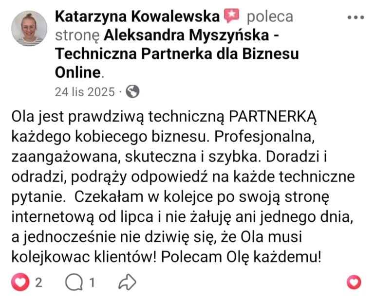 Aleksandra Myszyńska opinia o współpracy