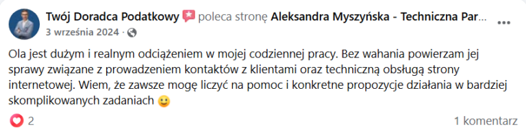Aleksandra Myszyńska opinia o współpracy