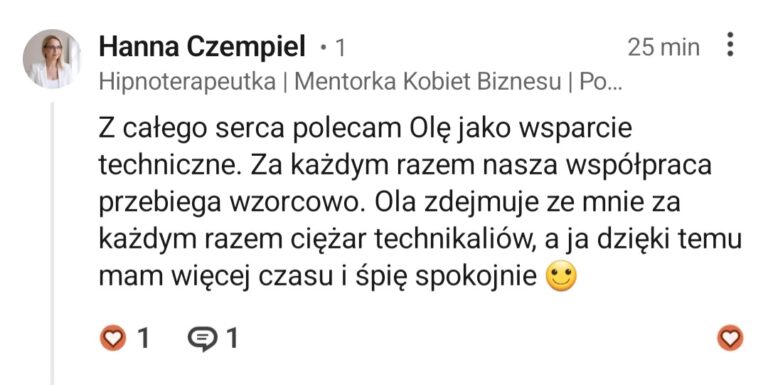 Aleksandra Myszyńska opinia o współpracy